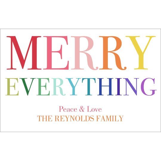 Colorful Merry Everything Flat Gift Enclosures